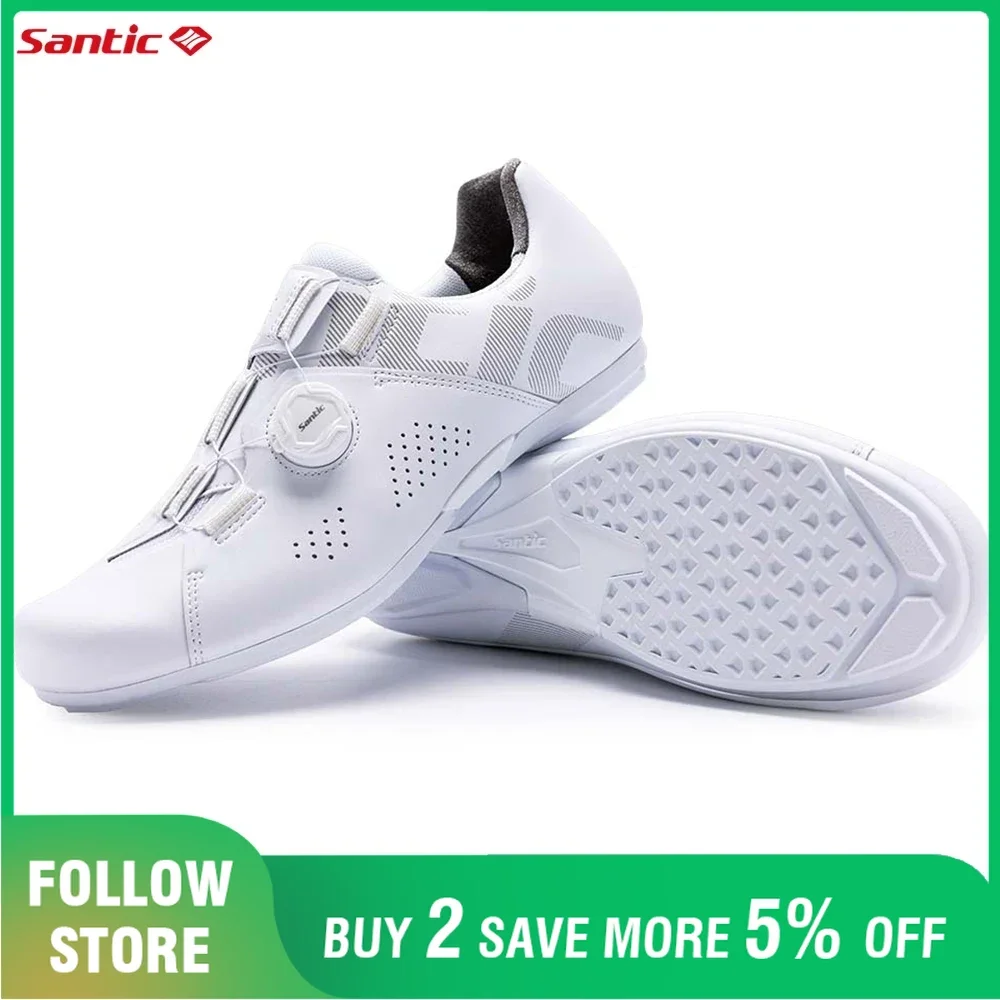 Santic ciclismo não-bloqueio sapatos planos homens esportes ao ar livre mtb sapatos de bicicleta feminino ajustável casual tênis de estrada confortável ásia tamanho