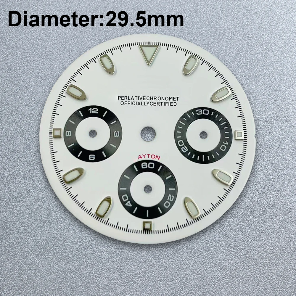 29.5mm S Logo DTN Panda Dial Suitable For VK63 Movement C3 Green Luminou Watch Modification Accessories Diver 150 Windows