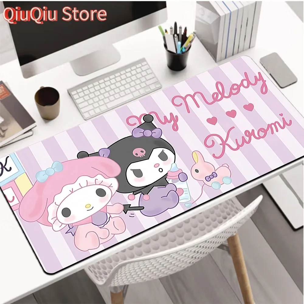

Cute Kuromi Desk Pad Mat Non-Slip Table Mat Pink Computer Large Keyboard Mouse Pads
