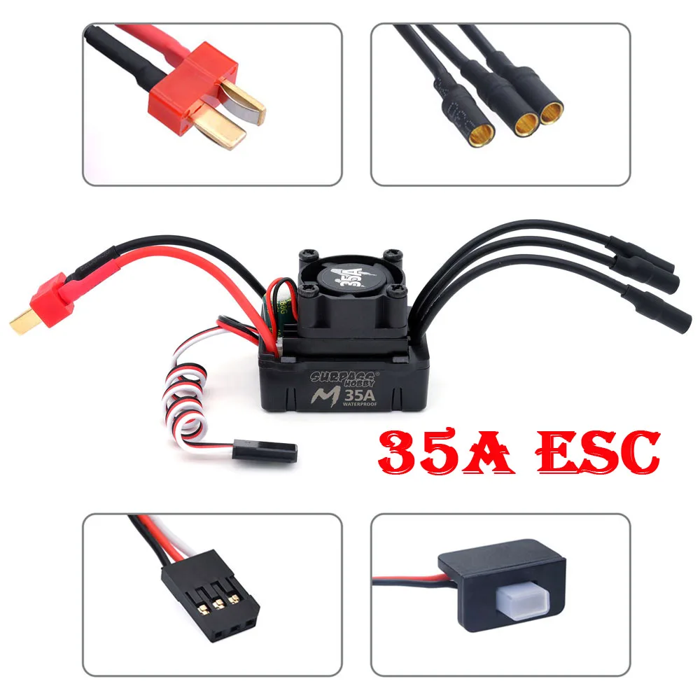 2025 Nieuwe Overtreffen Hobby M Serie 35A 45A 60A Waterdichte ESC 2-3 S voor 1/10 1/12 1/14 1/16 RC Auto F540 3650 Borstelloze Motor