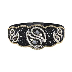 New Bagua Formation Colorful and Multicolor Charm Personalized Belt Elastic Belt Party Summer Fashion Accessories New