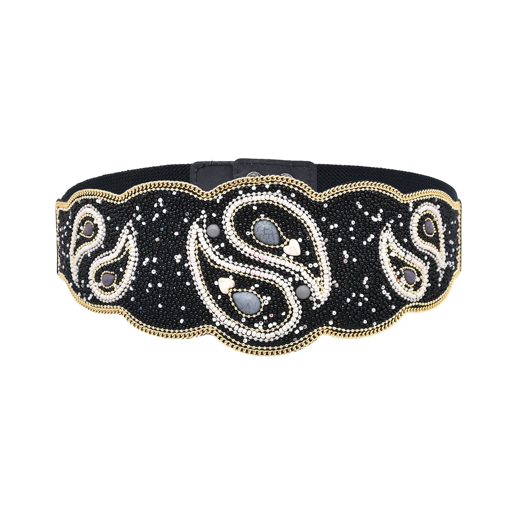 New Bagua Formation Colorful and Multicolor Charm Personalized Belt Elastic Belt Party Summer Fashion Accessories New