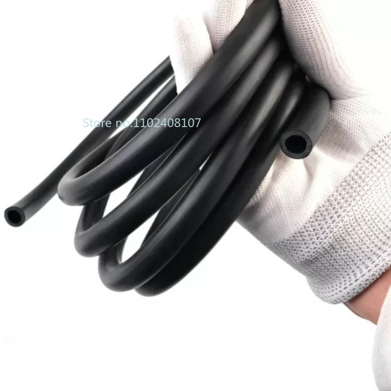 2-16mm ID Black FKM Fluororubber Hose Tube High Temperature Corrosion Resistant Oil Pipe for Diesel Fluorine Rubber Pipe