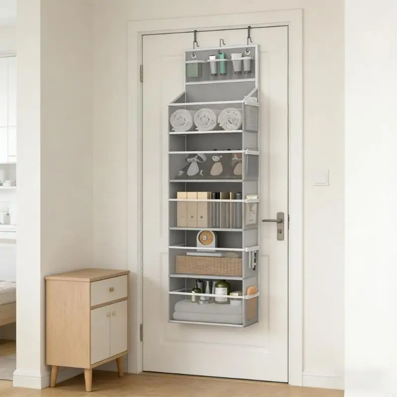 

Multiple Purpose Fabric Hanging Shelf Featuring Strengthened Plastic Panel C7AC