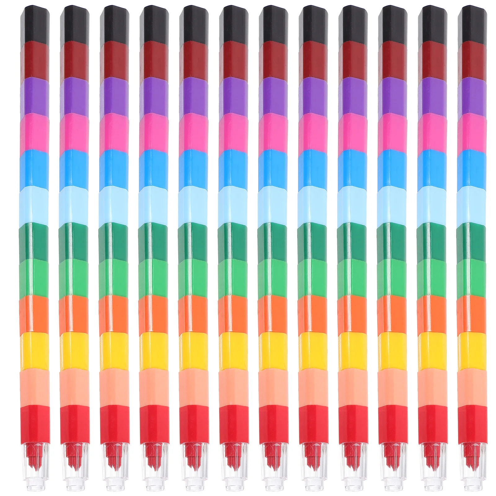 24 Pcs Prize Pencil Child Pens for Wax Pencils Kids Stacking Point Rainbow