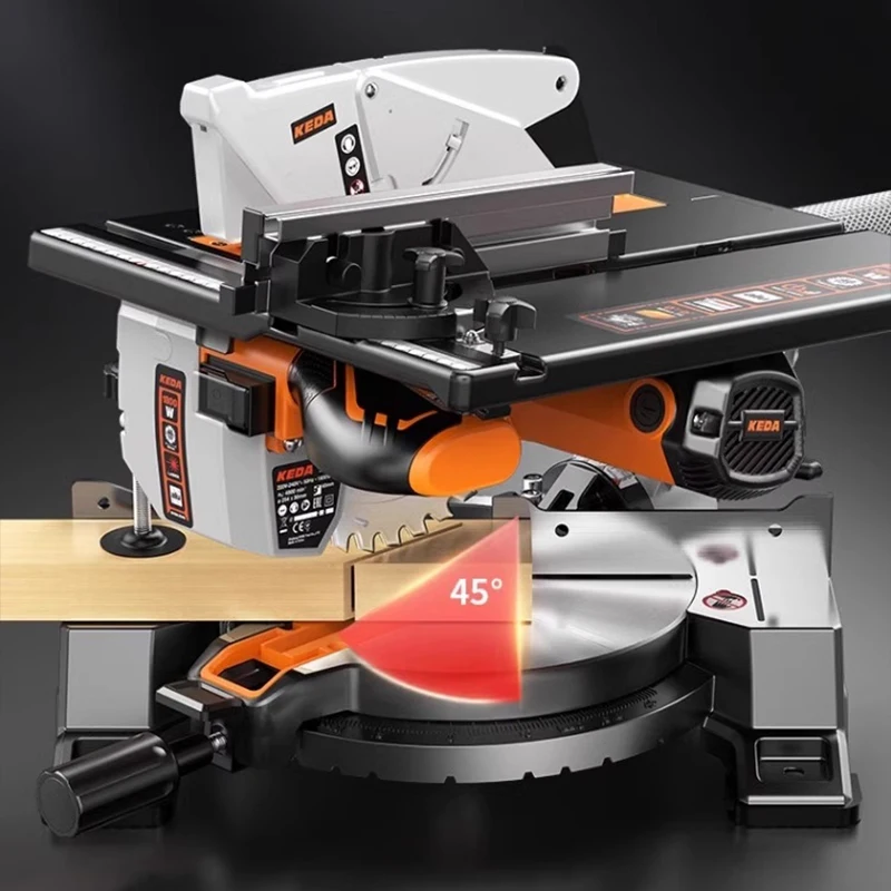 KD-1800 Serra compuesta multifuncional de 10 polegadas – Serra de esquadria perfeita para carpintaria com capacidade de serra de painel de mesa