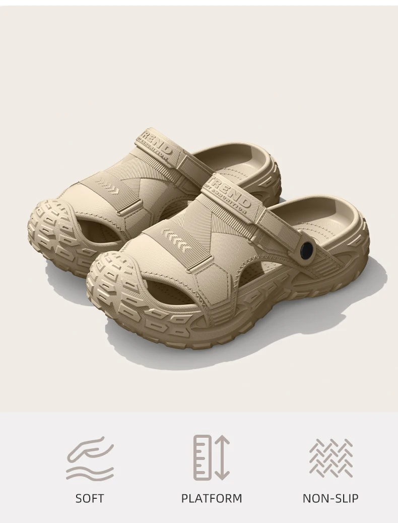 EVA-Sandalen für Herren im Sommer, mit Dicker Weicher Sohle für Outdoor-Aktivitäten, Strandschuhe für Freizeitsport und Perforierte Schuhe – Detail 2