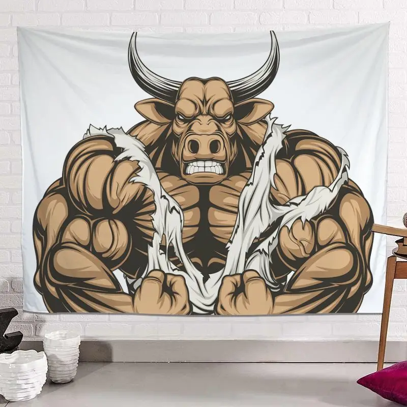 Funny Muscle Dog Wall Tapestry Fitness Dog Tapestry Aesthetic Sofa Bed Dorm Wall Hanging Bedroom Decoration Home Decor 200x150