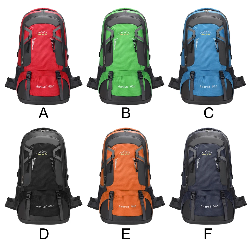 

60L Backpack Outdoor Camping Sport Rucksacks Backpacking Climbing Nylon Camper Pack Hunting Fishing Trekking Bag Blue