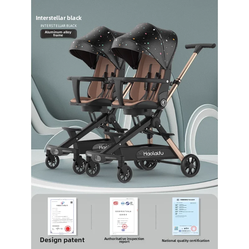Twin Baby Trolley Baby Walking Artefakt Baby Walking Light Folding kann sitzen und liegen Double Twin Twin kann ausgenommen werden