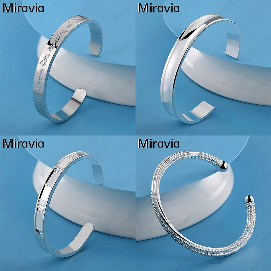 

Miravia 925 Sterling Silver Roman Numeral Open Bracelet Women's Noble and Elegant Anniversary Gift Jewelry