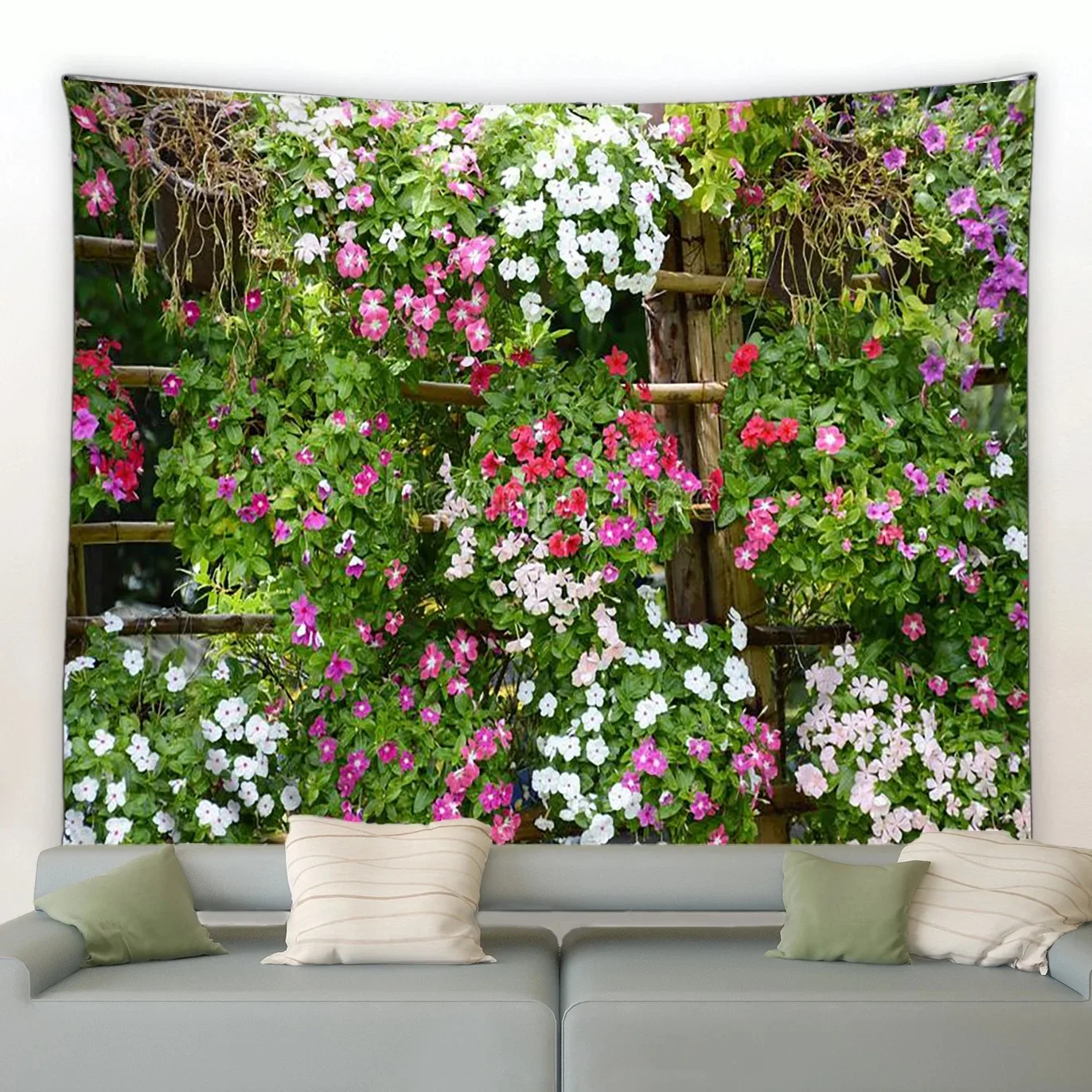 Printed tapestry European garden landscape background cloth modern home decoration living room wall hanging cloth