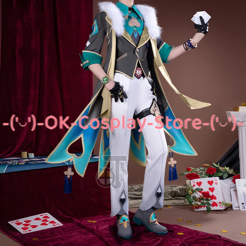 

Game Honkai Star Rail Aventurine Cosplay Costume Party Suit With Hat Halloween Carnival Uniform Anime Clothing Custom Made