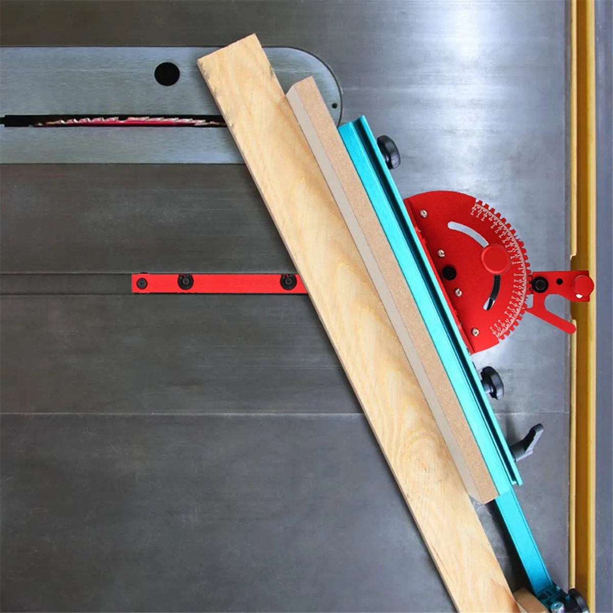 Calibrador de inglete y valla con tope de pista, regla de ángulo de montaje para Sierra de mesa, enrutador, herramientas de Banco de carpintería, bricolaje, 1 Juego