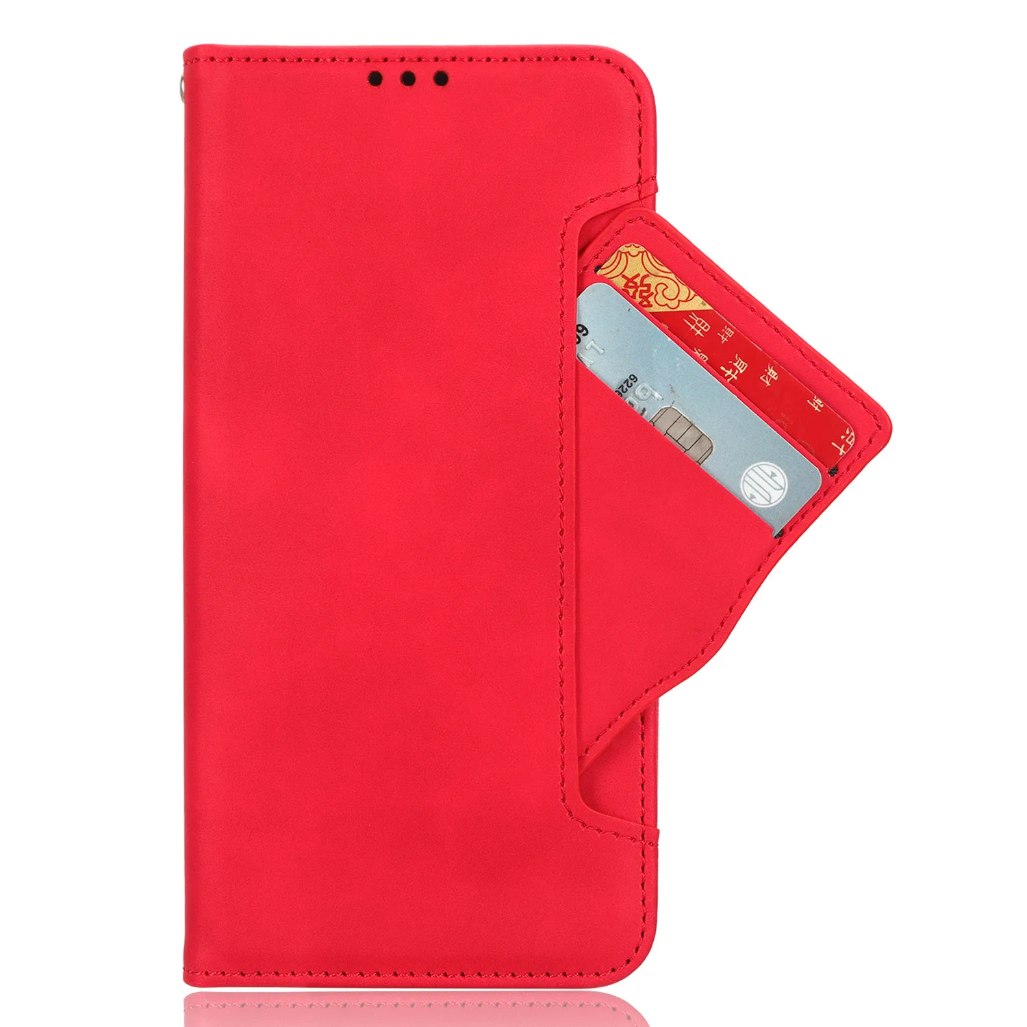 For Sharp Mamorino6 Multi-card Slots PU Leather Phone Case for Sharp Mamorino 6 Built-in card Bag Full Protection Cover