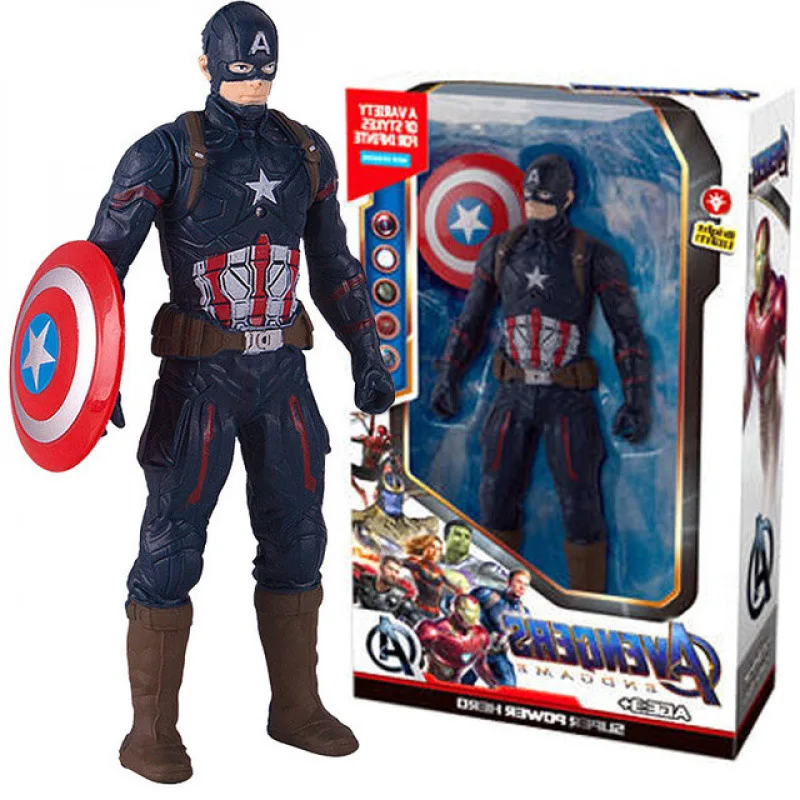 Marvel Avengers Doll Ornament Super Hero Cool Spider Man Iron Man Captain Marvel 17 cm bambola luminosa giocattolo modello regalo fatto a mano