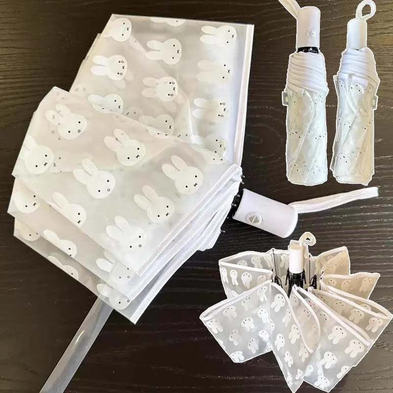 

Прозрачный зонт Miffy с аниме-принтом, ручной/автоматический прочный и прочный ветрозащитный зонт с героями мультфильмов для взрослых и детей