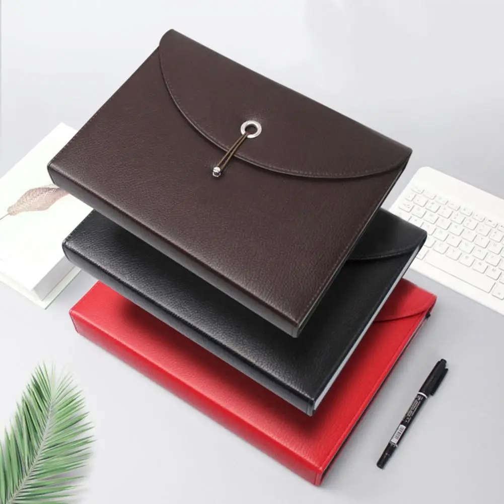 File Bag  Modern Detailed Widely Use  Faux Leather File Organizer Office Accessories