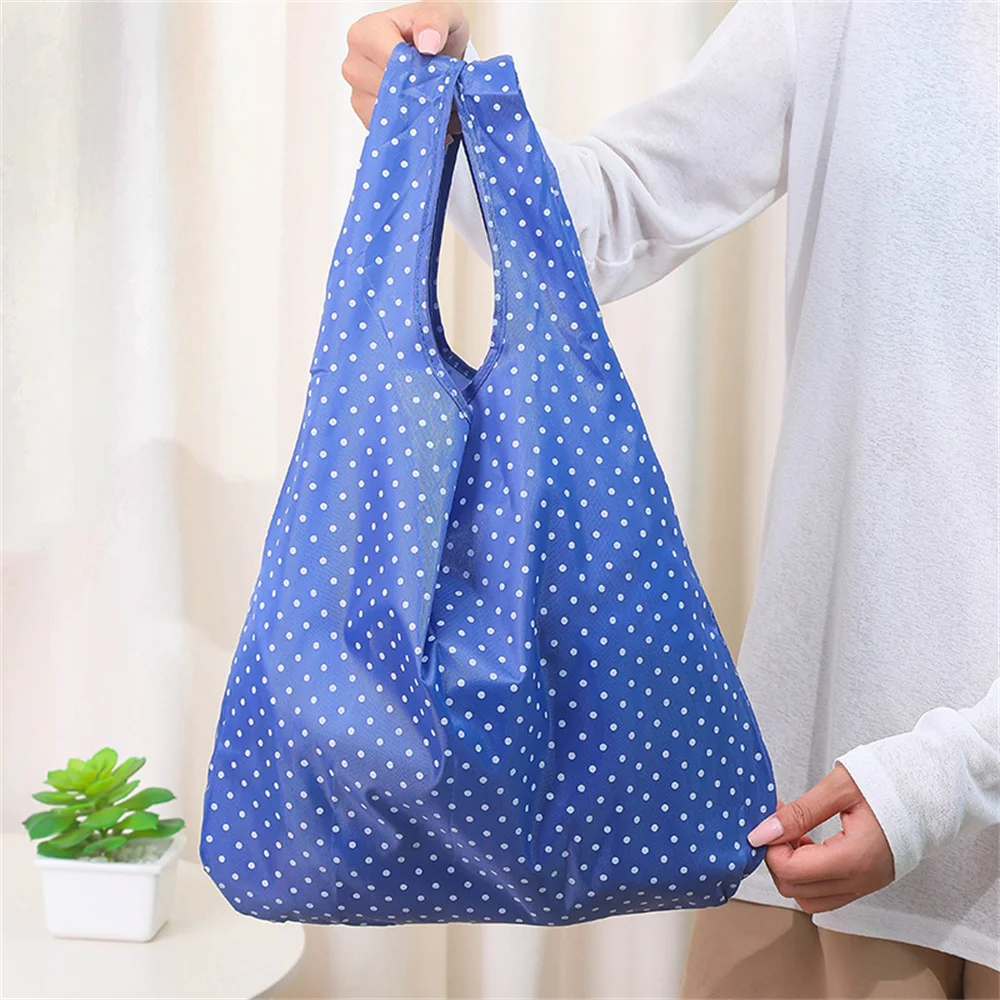 Shopping Bag Eco-friendly Folding Reusable Portable Shoulder Hand Bag Polyester Foldable Shop Bags For Travel Grocery Market