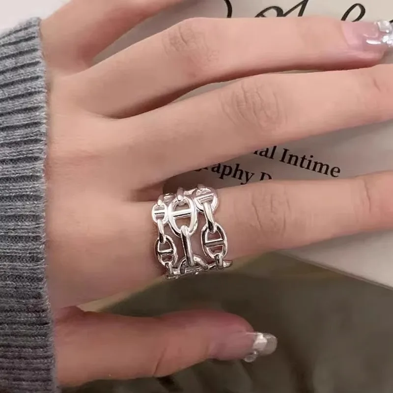 Image of Minimalistischer Offener Ring, Einzigartiges Cooles Edgy-Design, Leichter Luxus Hochwertiger Verstellbarer Vielseitiger Fingerring