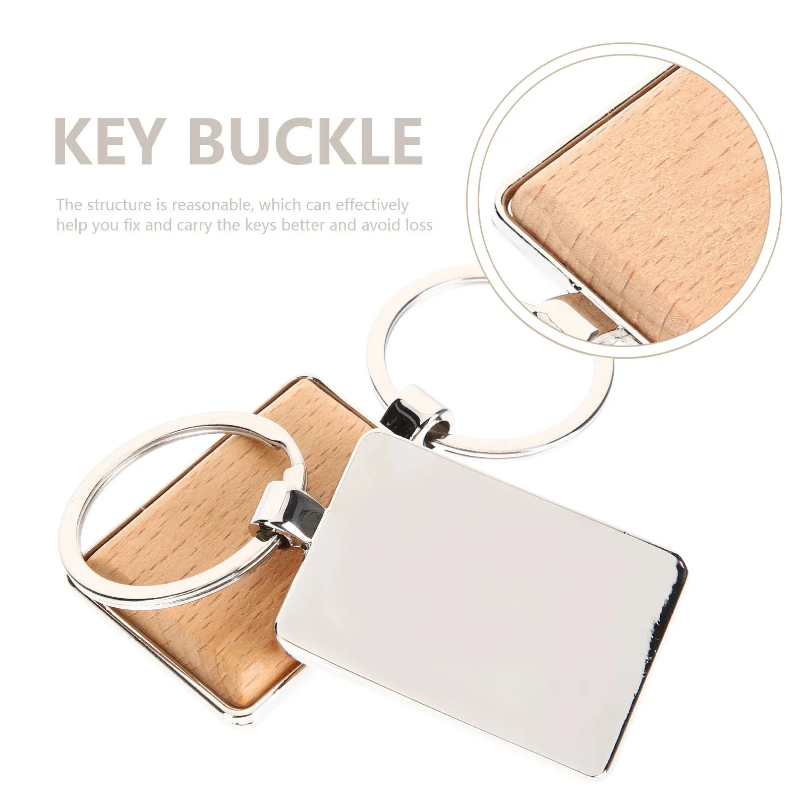 

5Pcs Blank Wooden Keychain Craft Supplies Durable Stylish Key Tags for Home Car Office Aesthetic Keychain Blank Keychains