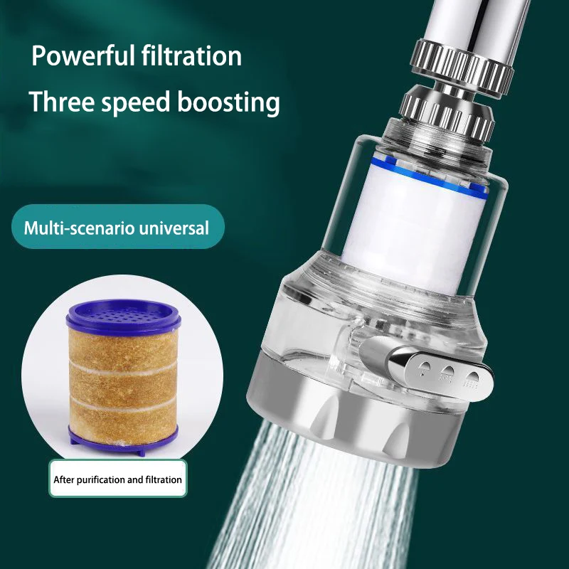 Three-speed Household Faucet Front Filter Anti-splash Tap Water Spout Kitchen Purification Booster Extender Accessories