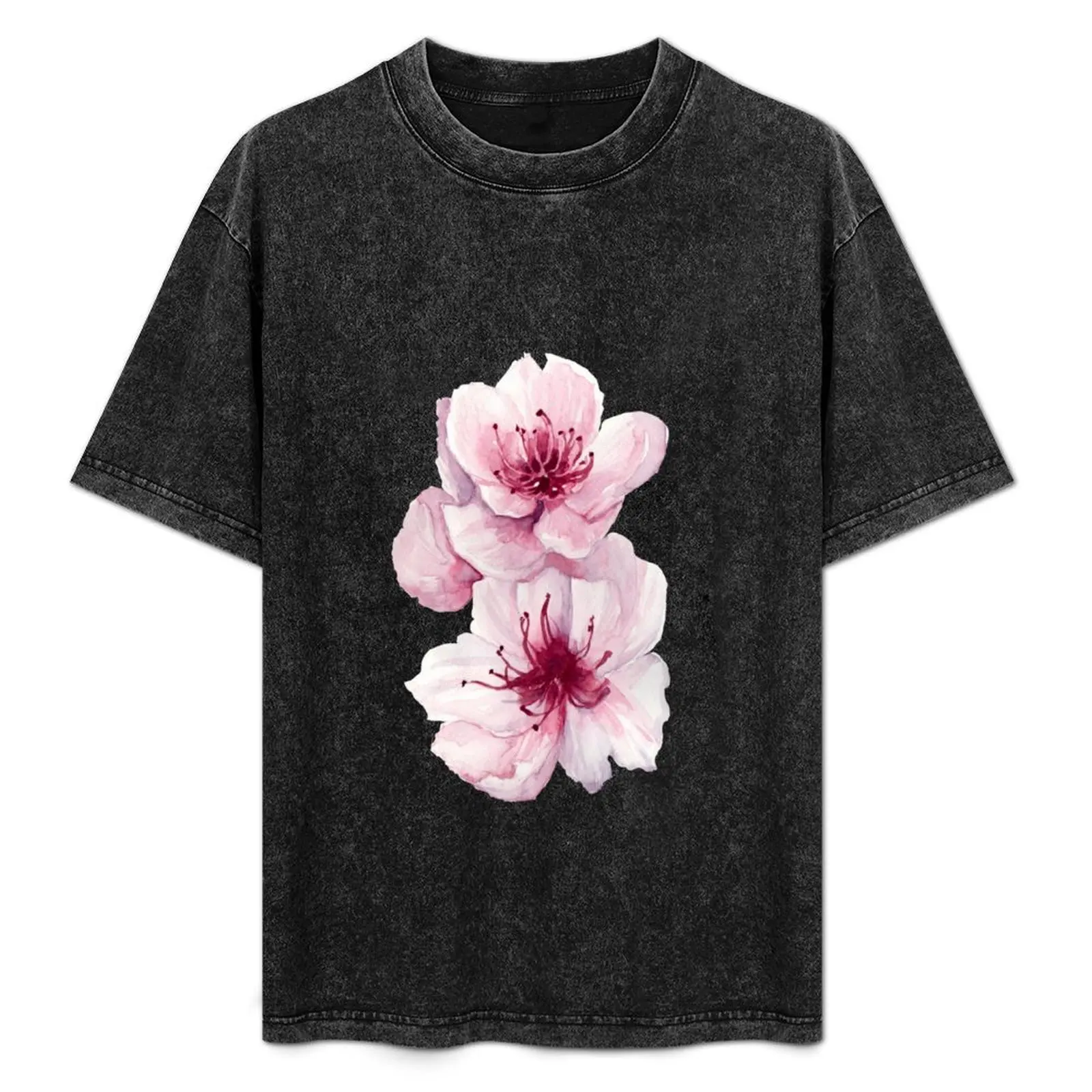 

Peach Blossom T-Shirt Simple Casual Short Sleeve Cotton T-Shirt