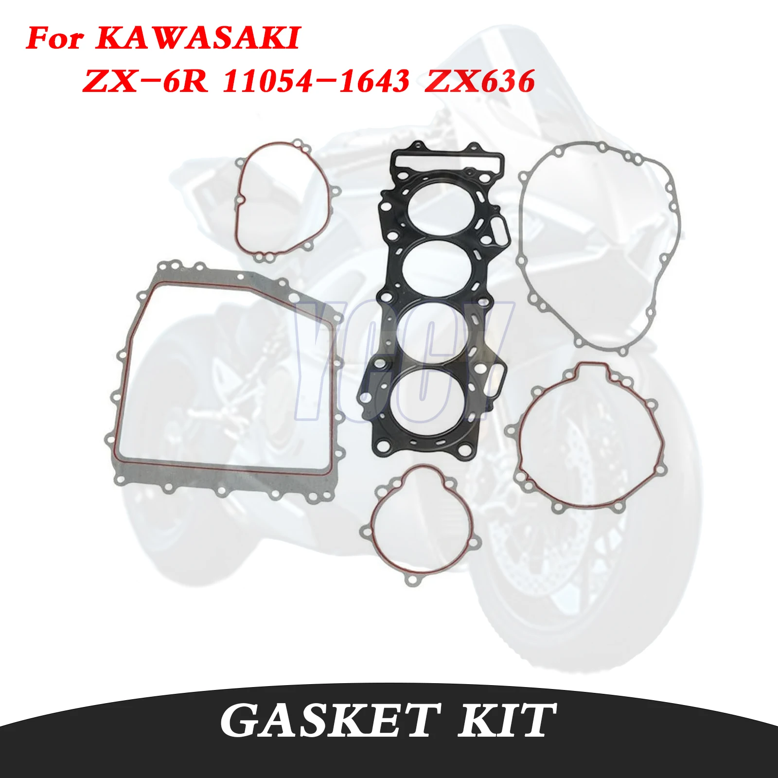 

11054-1643 High Quality Motorcycle Engine Gasket Set Rebuild Kit For KAWASAKI Ninja ZX6R ZX-6R 2007-2008 ZX636 ZX-6R 2013-2025