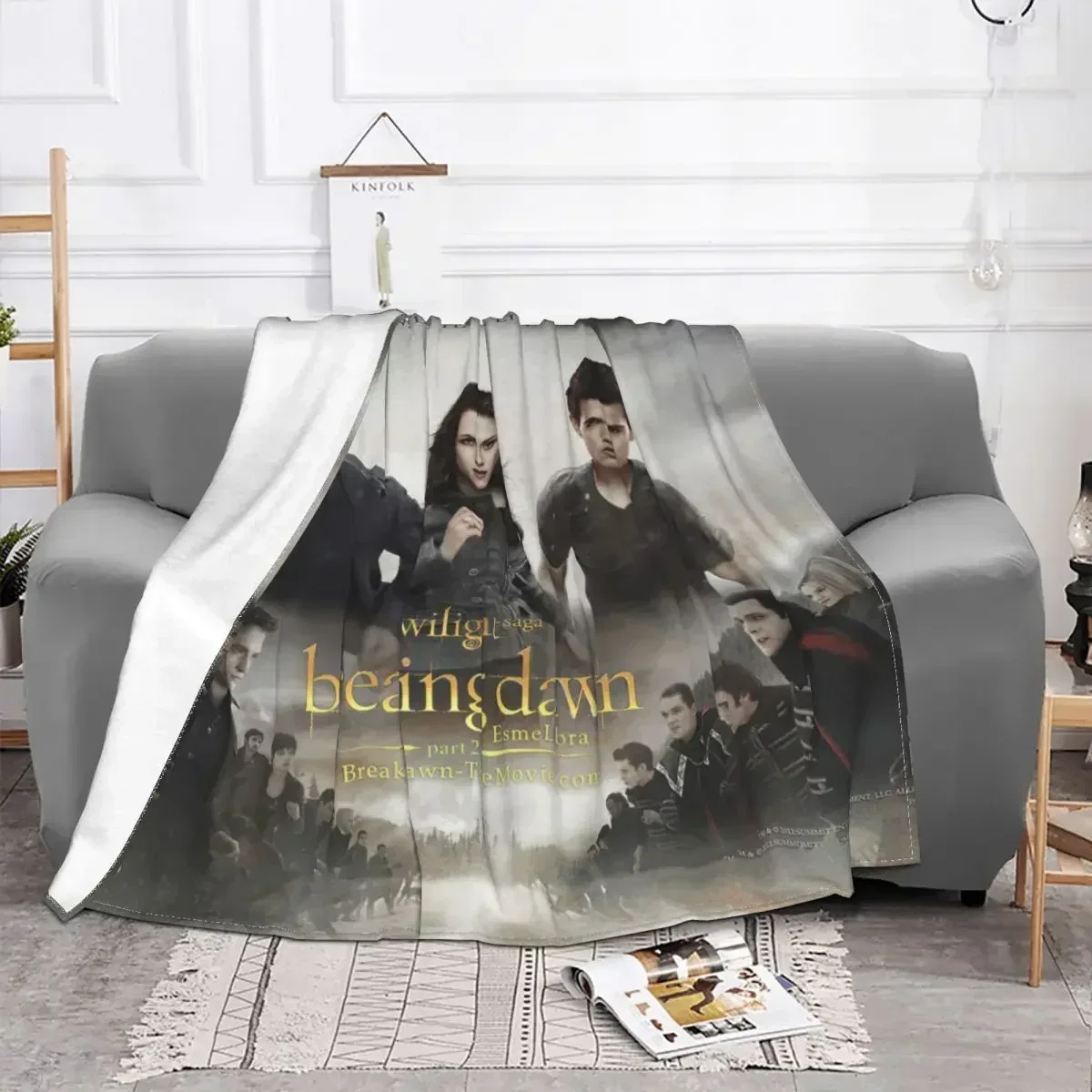The Twilight Saga Breaking Dawn Blankets Edward Bella Jacob Black Plush Vintage Soft Throw Blankets for Home Spring Autumn
