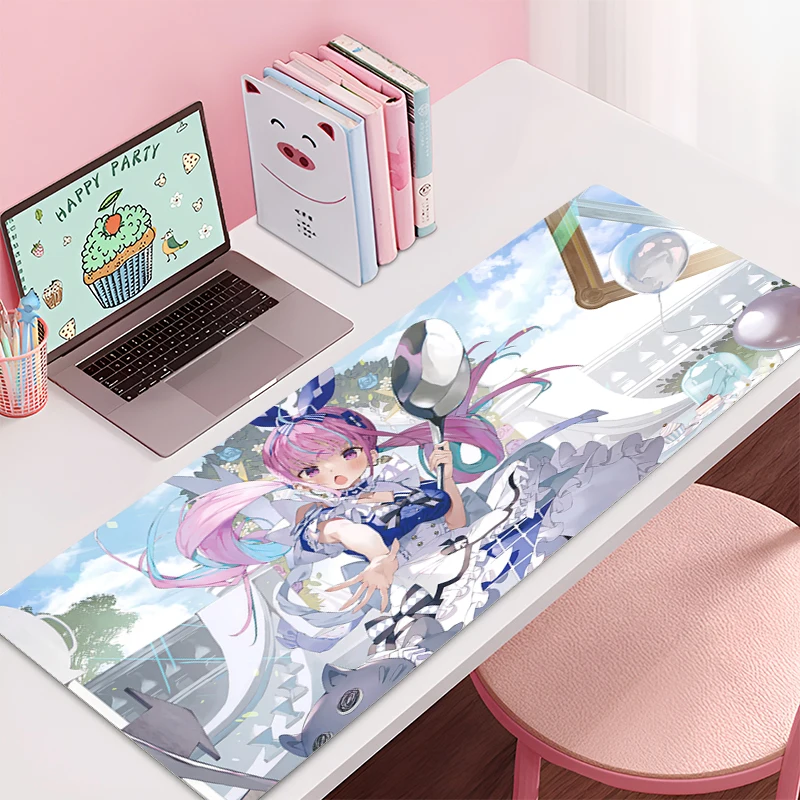 

Mouse pad big size Hololive Minato Aqua desk mat Desktop keyboard desk mat gaming mouse pad Computer accessories Anime Mousepad
