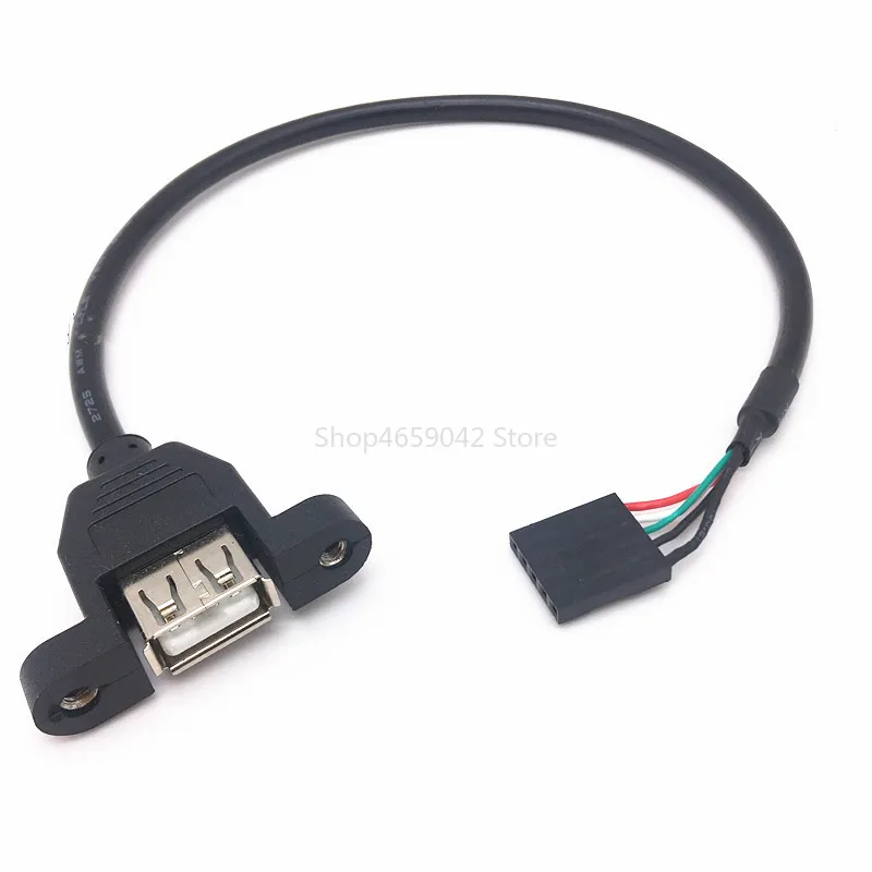 1pcs 30cm USB 2.0 A Panel Mount Female Connectors To Head 5pin Female Dupont Cable