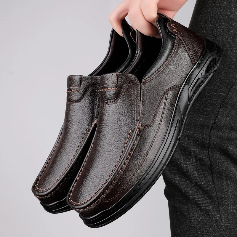 European  American Casual Thick Soled Outdoor Men Shoes Soft Comfortable Breathable Delicate Texture Retro Fashion Shoes