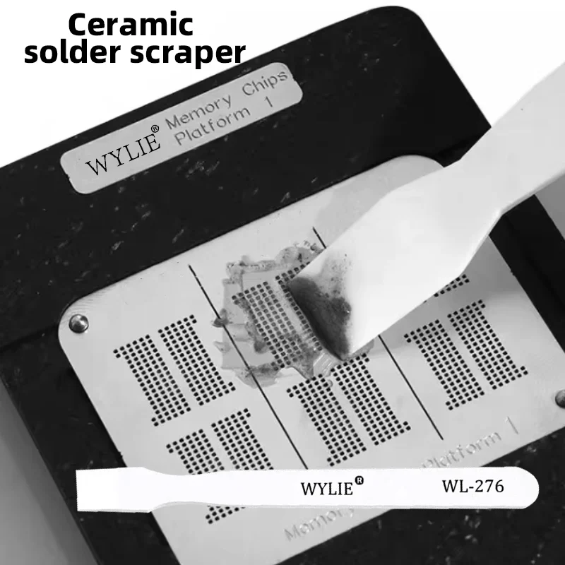 

WYLIE WL-276 Ceramic Solder Scraper Non-Magnetic Anti-Adsorption Smooth Tin Scraping Tool for Electronics Repair and Soldering