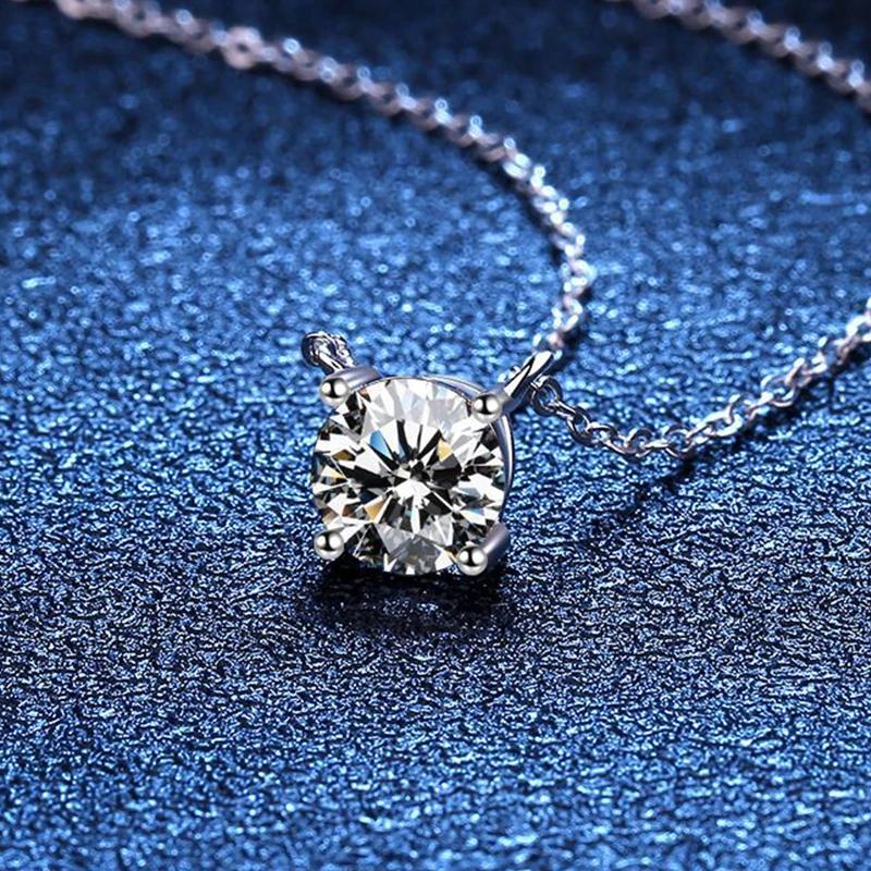 SHSTONE 0.8/1.5/2/3 ct Moissanite Pendant Necklace For Women 925 Sterling Silver Sparkling Diamond Wedding Party Fine Jewelry