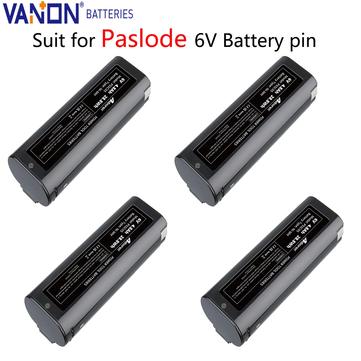 

VANON 1/2/4Pack 404717 6V 4.8Ah NI-MH Battery Replace for Paslode B20544E 404400 900420 900600 902000 B20720 Tools Battery pin