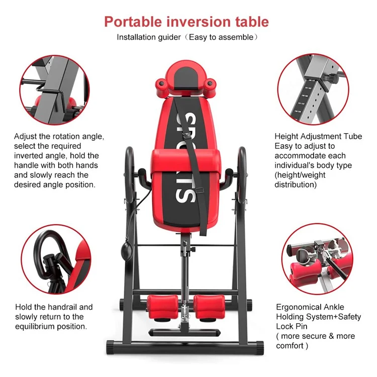 Harbour Gym Fitness Commercial Folding Inversion Tables Handstand Back Pain Machine