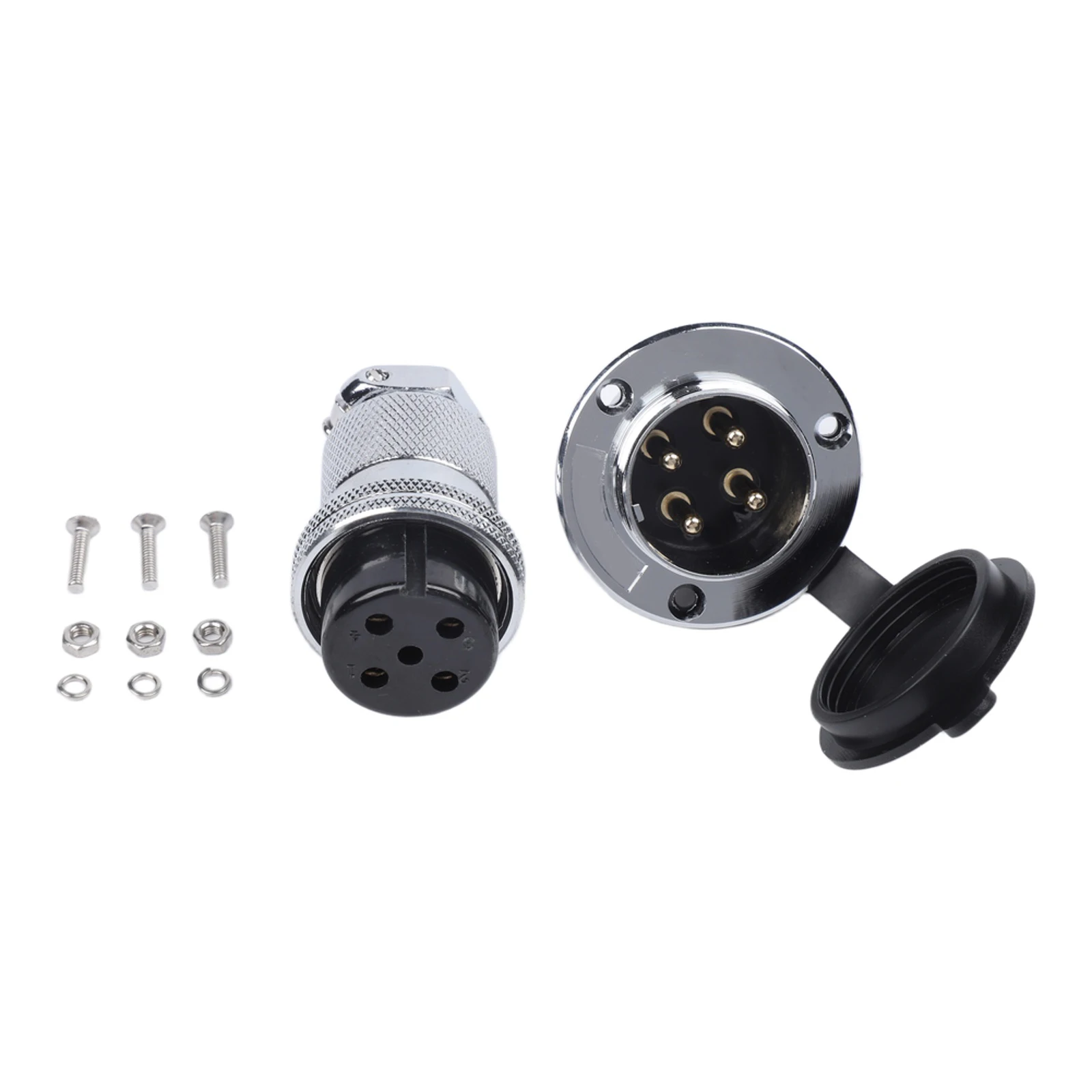 DF30 4 Pin Aviation Connector Male Female Set with Gold Plated Contacts and Rubber Dust Cap for Reliable Wiring Setup