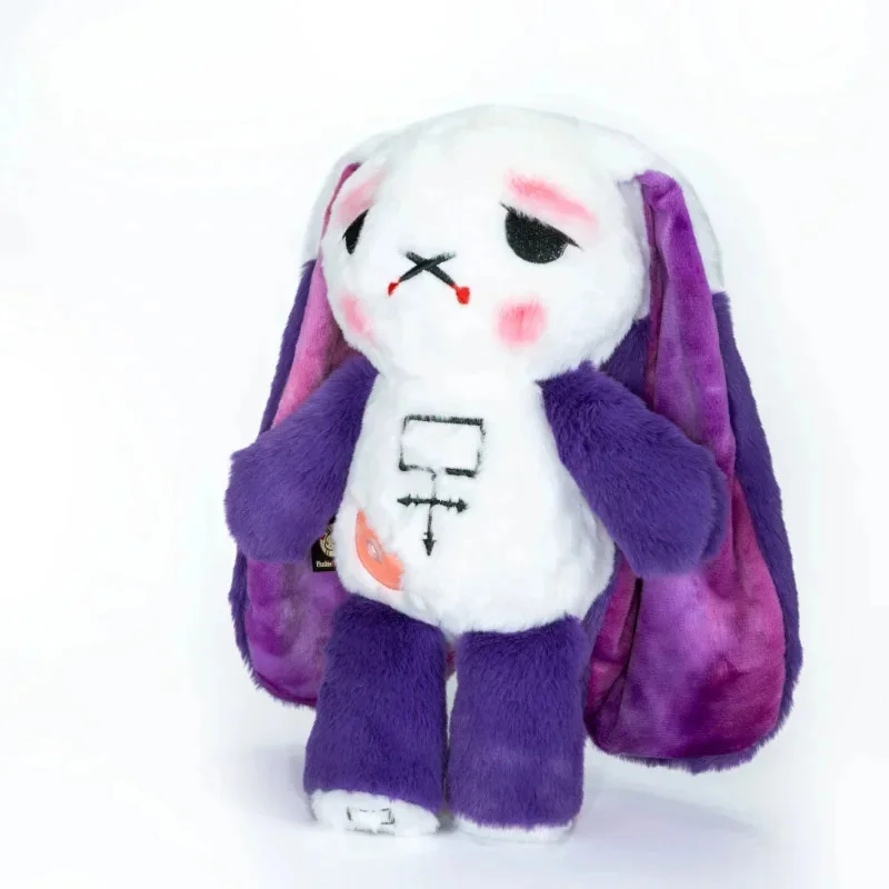 30cm Dreadfuls Non Binary Rabbit Plush Toy Horror Gothic Style Reborn Bunny Doll Soft Stuffed Kawaii Animals Model Kids Gifts