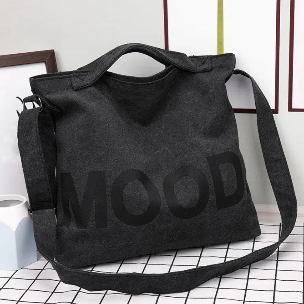 

Прочная женская холщовая сумка большой емкости с буквенным принтом, корейская мужская сумка на плечо, ретро сумки, школьная сумка-тоут, молодежная