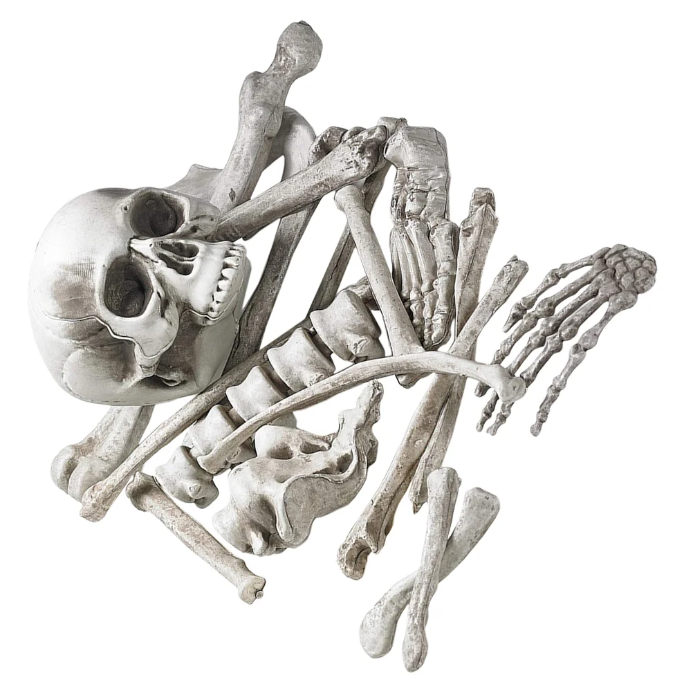 Skull Plastic Humans Halloween Supplies Statue Haunted House Prop Bones Decoration