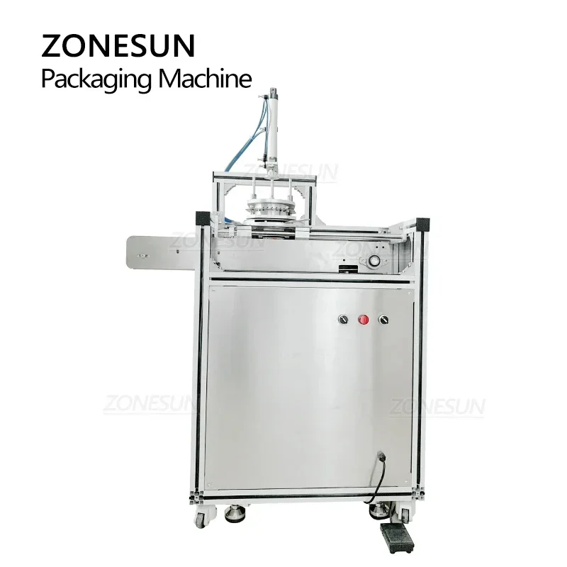 ZONESUN ZS-PK950 Полуавтоматический очиститель для унитаза Отель Мыло Торт Чайник Плиссированная упаковочная машина Упаковочная машина с конвейером