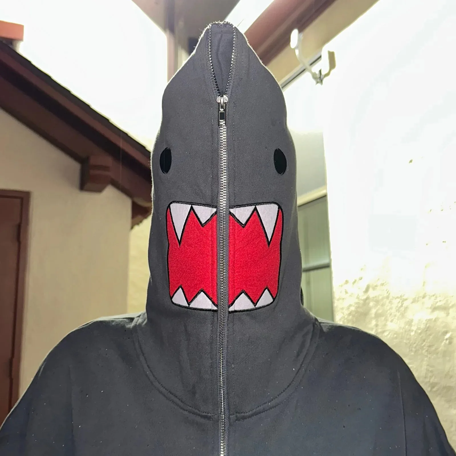 Domo kun унисекс куртка с вышивкой, толстовка с капюшоном на молнии и длинными рукавами для осенне-зимнего кардигана