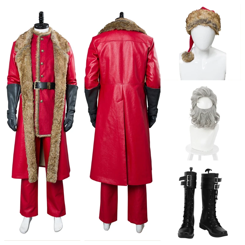 Santa Claus Cosplay die Weihnachts chroniken Kostüm Männer roten Mantel Hut Schuhe Stiefel Outfit Anzug Halloween Karneval Party Anzug