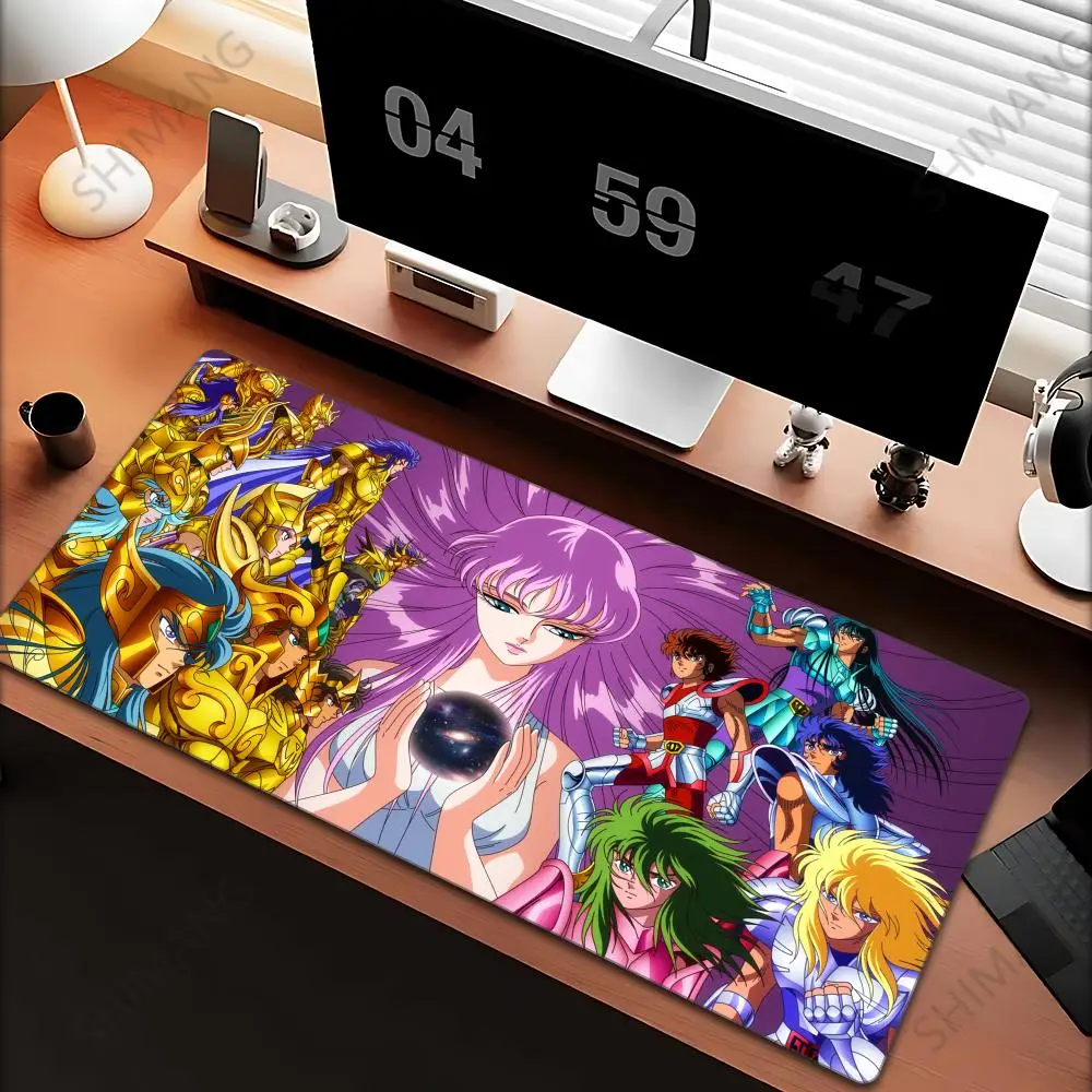 

Saint Seiya Hyoga Shiryus Mousepad HD Printing Computer Gamers Locking Edge Non-slip Mouse Pad XXL90x40cm Keyboard PC Desk Pad