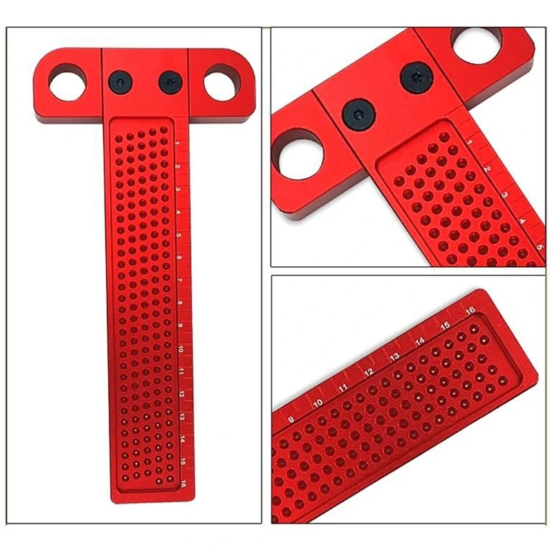 Woodworking Scriber Marking Line Ruler Adjustable Aluminum T-Square Ruler Line Drawing Ruler Adjustment Scale Tool