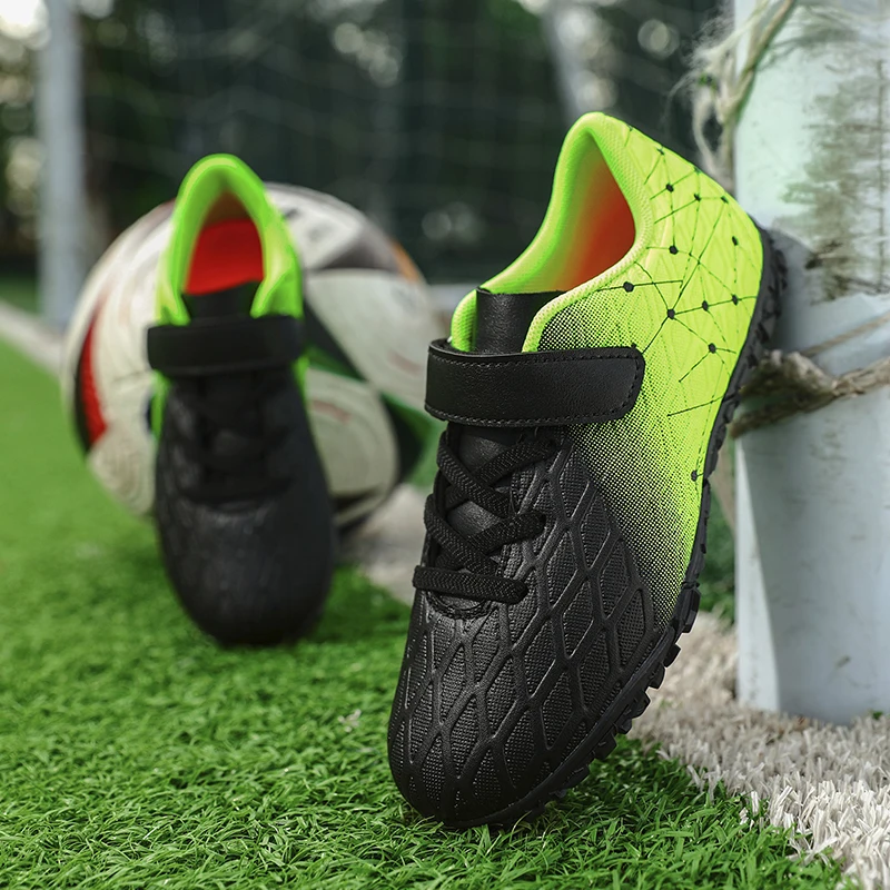 

Детская футбольная обувь, сверхлегкие футбольные бутсы на плоской подошве, противоскользящие футбольные кроссовки, уличная обувь для футзала, футбольные бутсы с шипами TF.