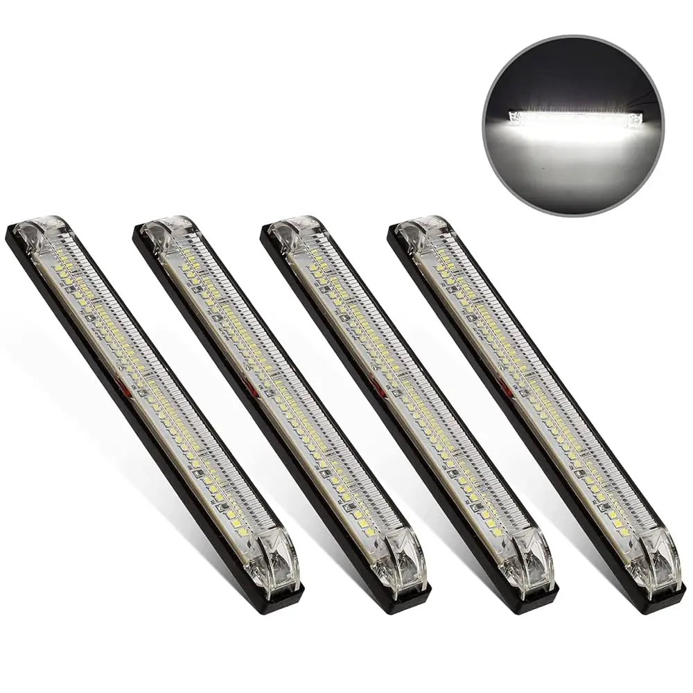 

Ailexpress Auto - 4pcs 8\ 30Led Utility Strip Light Boat Marine Lights, 8 Inch Slim Line White Light Bar Side Marker for Truck T