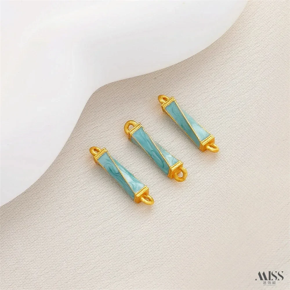 18K ماتي الذهبي الرمال الذهب سحابة نمط العمود الملتوية ربط قضيب قلادة فصل حبة سوار ذاتي الصنع إكسسوارات عقد