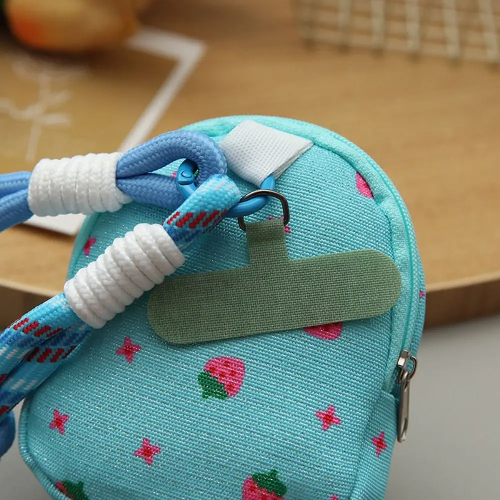 Floral Printed Coin Purse Pendant Anti Loss Pendant Design Mini Crossbody Bag Portable Size Multi-Function Anti Loss Keychain