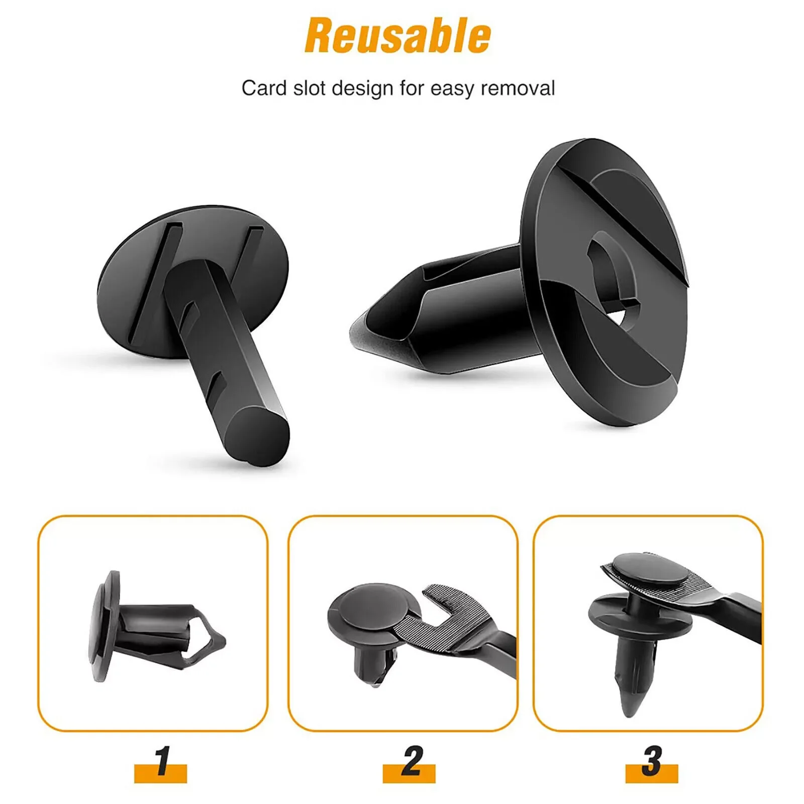 

100 шт., 8 мм, черные нейлоновые заклепки для автомобильного бампера, крепеж для крыльев, фиксаторы, универсальные, подходят для нейлоновых рождественских деревьев